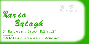 mario balogh business card